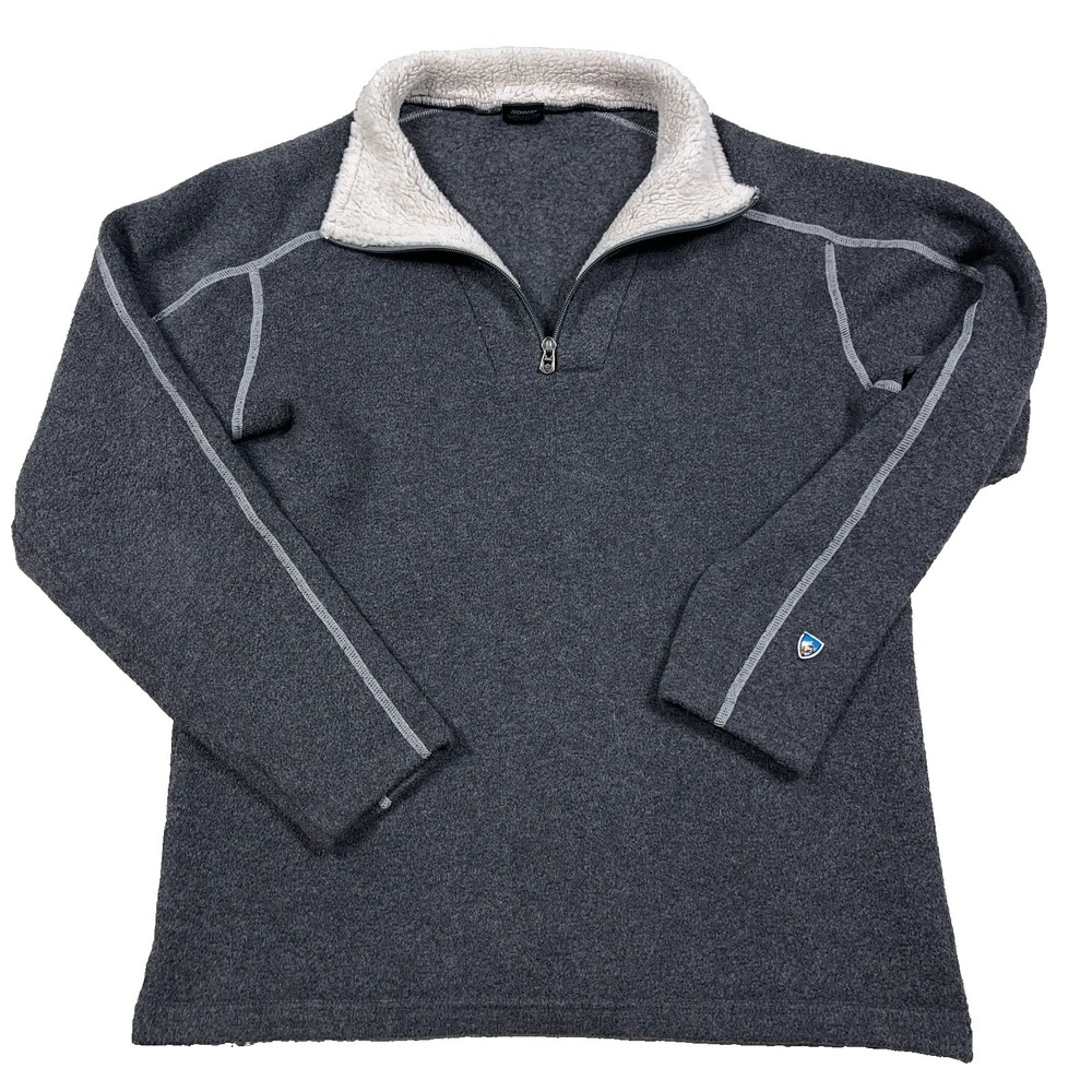 Kuhl Sweater Men Medium Grey Europa Alfpaca Fleece Pullover Hike Camp Hunt Trail